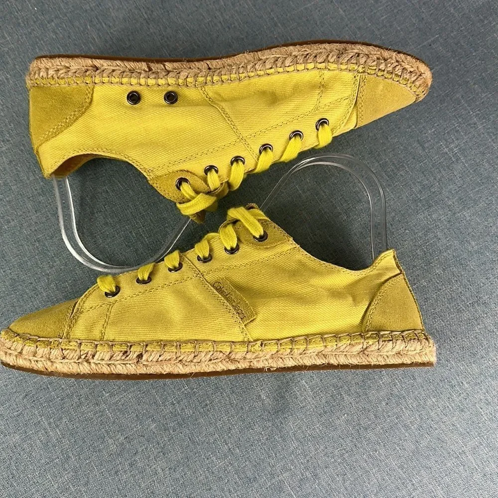 Calvin Klein Jeans Gisella Lemon Yellow Canvas Lace Up Sneakers Shoes 7.5